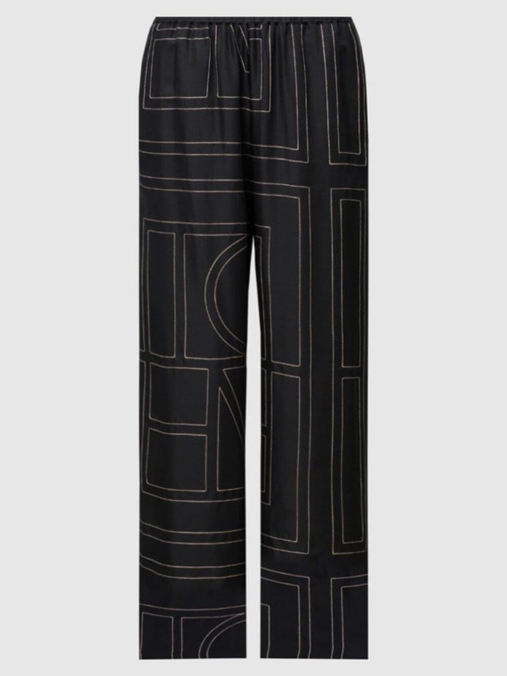 Toteme NWOT Monogram Silk Pants Black 34